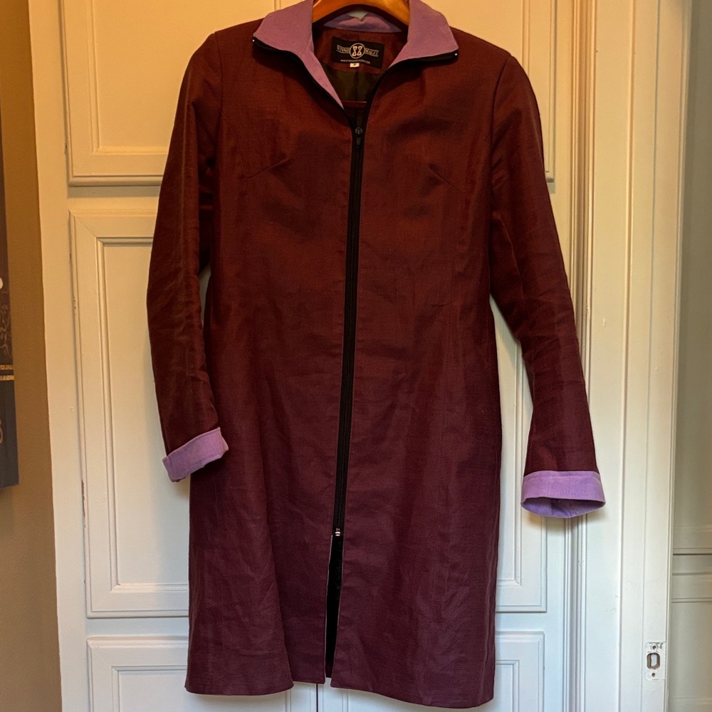 Stylish Women's Burgundy Trench Coat